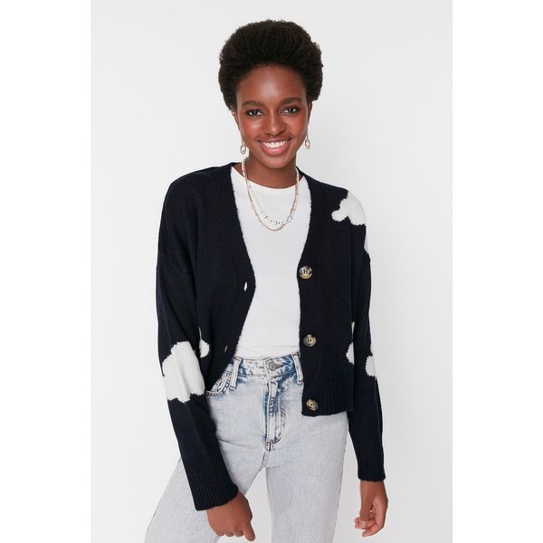 Trendyol Trendyol Navy Blue Jacquard Knitwear Cardigan