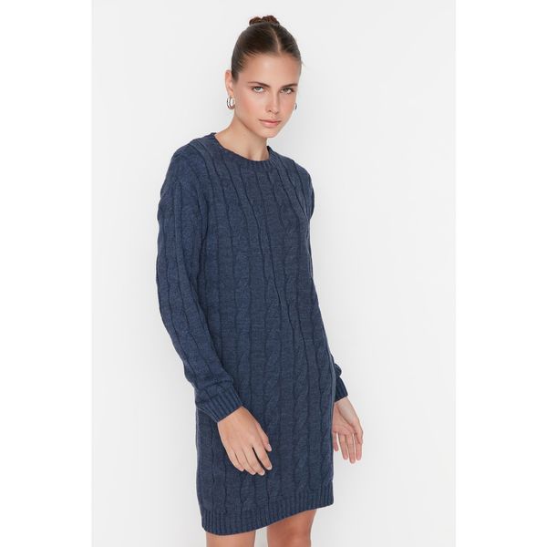 Trendyol Trendyol Navy Blue Knitted Detailed Knitwear Dress