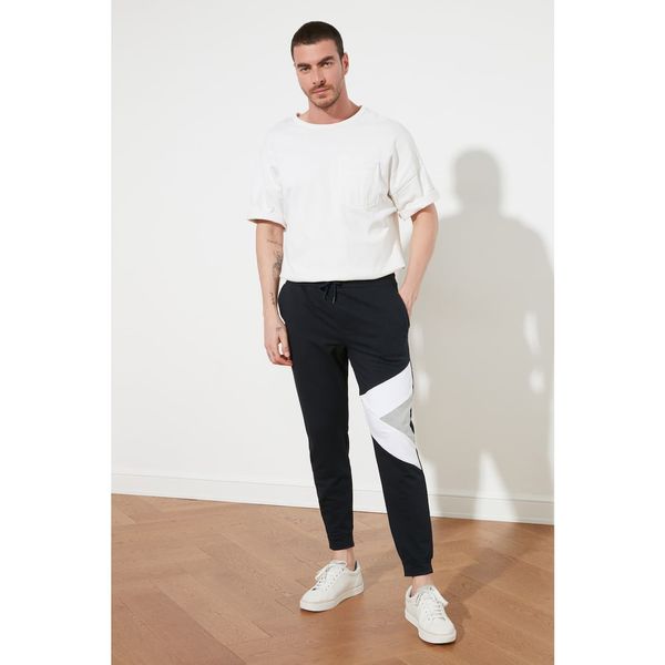 Trendyol Trendyol Navy Blue Men Jogger Strip Detail Dres dół