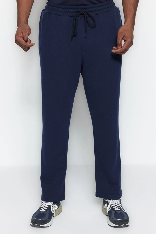 Trendyol Trendyol Navy Blue Men's Basic Plus Size Comfortable Regular/Normal Fit Regular Leg Sweatpants