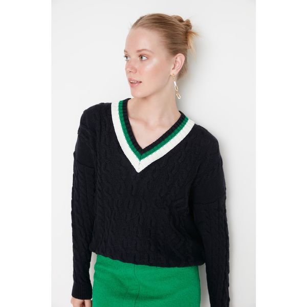 Trendyol Trendyol Navy Blue Oversize Knitwear Sweater