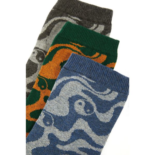 Trendyol Trendyol Navy Blue Patterned 3-Pack Socks