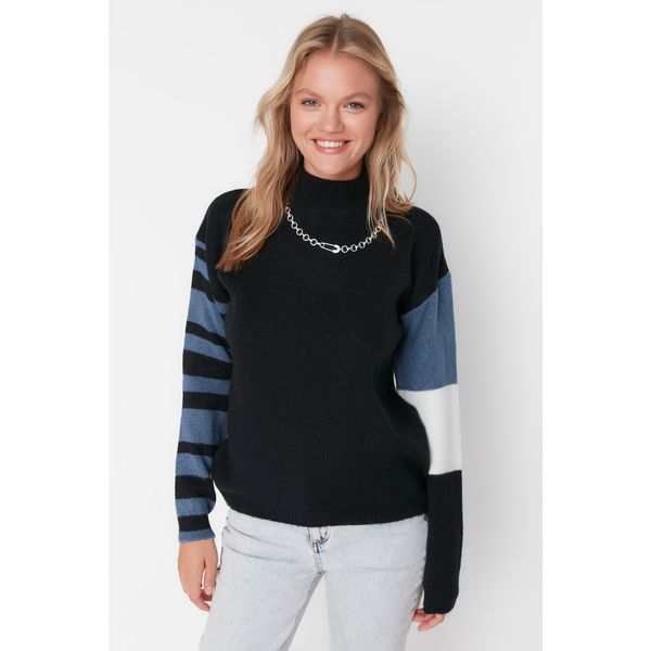 Trendyol Trendyol Navy Blue Sleeve Detailed Knitwear Sweater