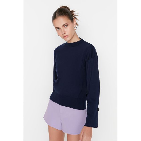 Trendyol Trendyol Navy Blue Sleeve Detailed Knitwear Sweater