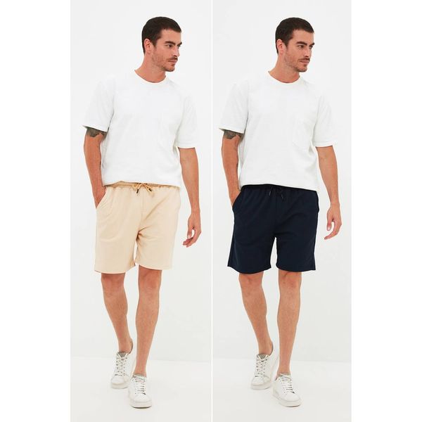 Trendyol Trendyol Navy Blue-Stone Men Regular Fit 2-Pack Shorts & Bermuda