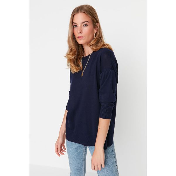 Trendyol Trendyol Navy Blue Super Oversize Knitwear Sweater