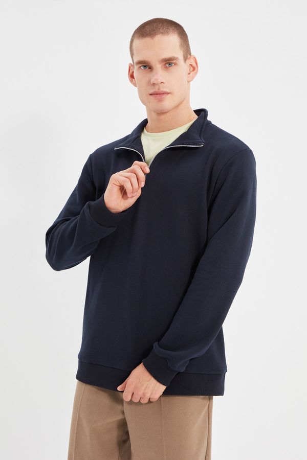 Trendyol Trendyol Navy Men Regular Fit Sweatshirt