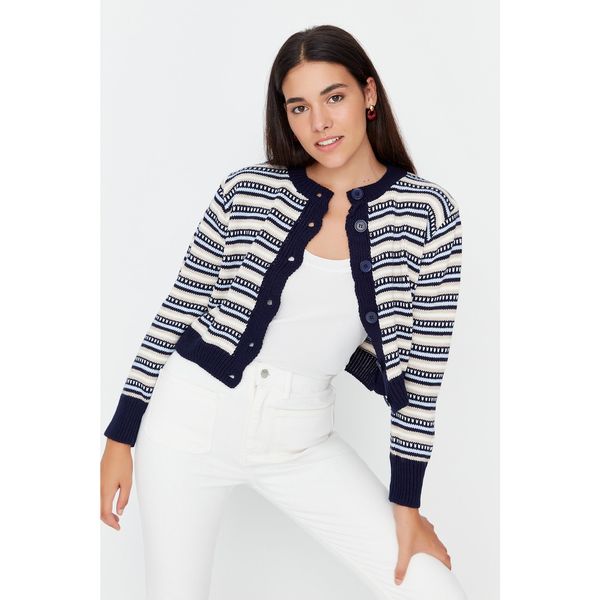 Trendyol Trendyol Navy Patterned Knitwear Cardigan