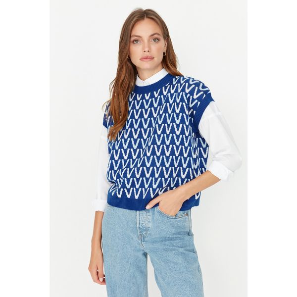 Trendyol Trendyol Navy Patterned Knitwear Sweater