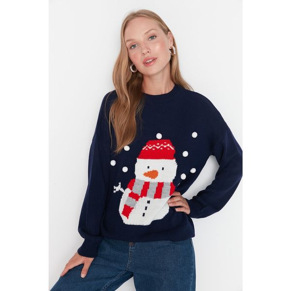 Trendyol Trendyol Navy Patterned Knitwear Sweater