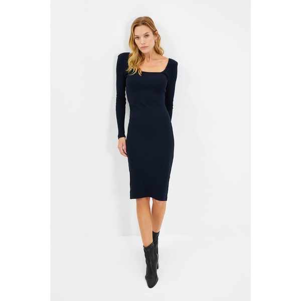Trendyol Trendyol Navy Square Collar Camisole Knitted Dress
