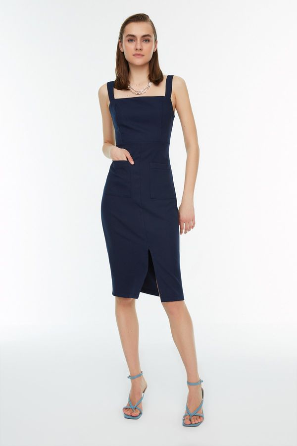 Trendyol Trendyol Navy Square Collar Dress