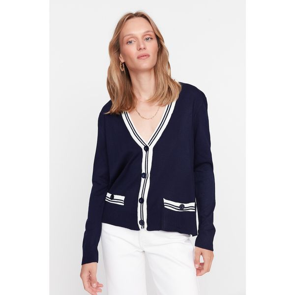 Trendyol Trendyol Navy Striped Knitwear Cardigan