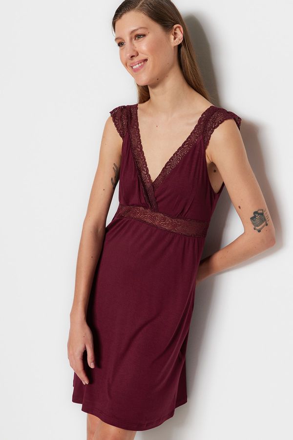 Trendyol Trendyol Nightgown - Burgundy - Basic