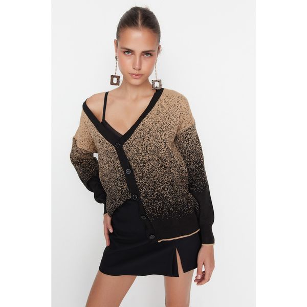 Trendyol Trendyol Open Camel Oversize Knitwear Cardigan