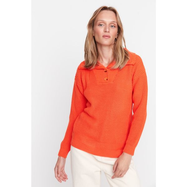 Trendyol Trendyol Orange Collar Detailed Knitwear Sweater