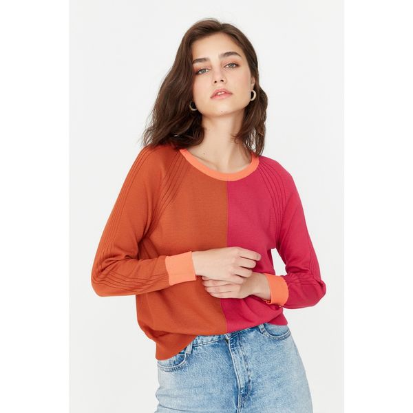Trendyol Trendyol Orange Color Block Knitwear Sweater