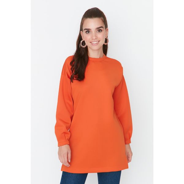 Trendyol Trendyol Orange Crew Neck Knitted Sweatshirt