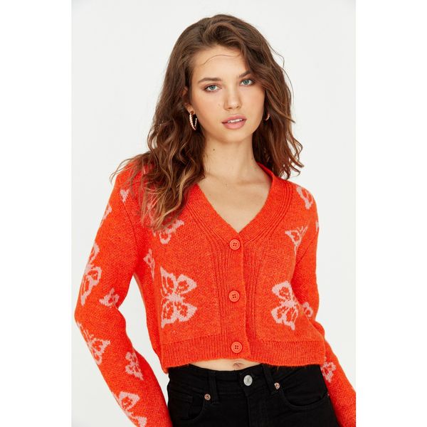 Trendyol Trendyol Orange Jacquard Knitwear Cardigan