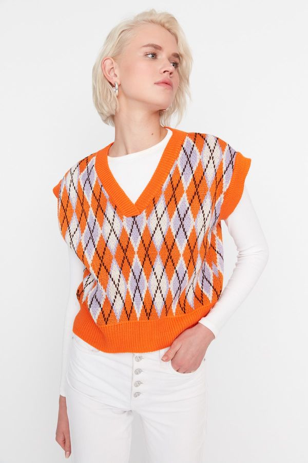 Trendyol Trendyol Orange Jacquard Knitwear Sweater