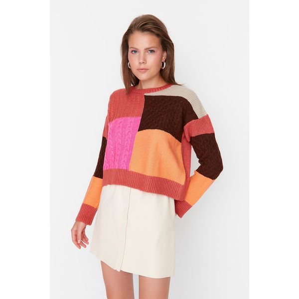 Trendyol Trendyol Orange Knitted Detailed Knitwear Sweater