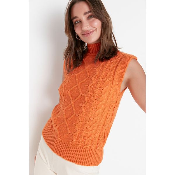 Trendyol Trendyol Orange Knitted Detailed Knitwear Sweater