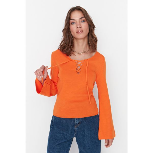 Trendyol Trendyol Orange Lace Detailed Knitwear Sweater