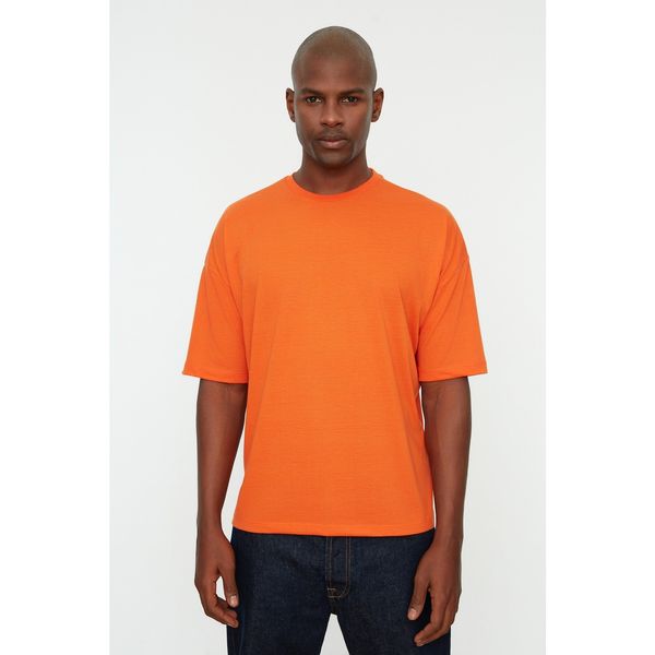 Trendyol Trendyol Orange Men's Basic Crew Neck Oversize Short Sleeve T-Shirt