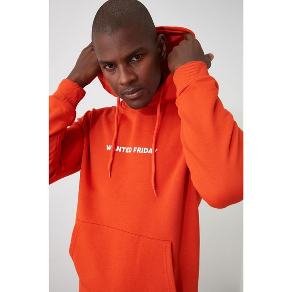 Trendyol Trendyol Orange Men's Printed Sweatshirt