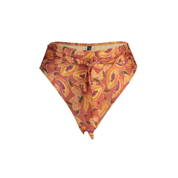 Trendyol Trendyol Orange-Multicolored Fruit Patterned High Waist Bikini Bottom