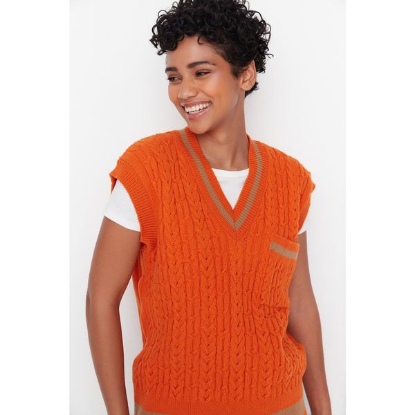 Trendyol Trendyol Orange Pocket Detail Knitwear Sweater