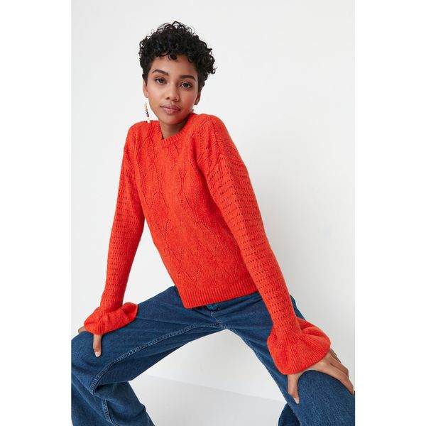 Trendyol Trendyol Orange Sleeve Detailed Knitwear Sweater