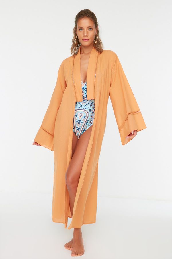 Trendyol Trendyol Orange Stripe Szczegółowe Kimono & Kaftan