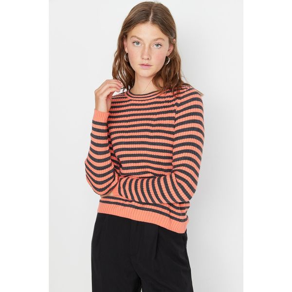 Trendyol Trendyol Orange Striped Knitwear Sweater