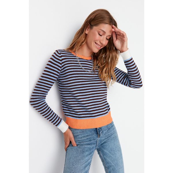 Trendyol Trendyol Orange Striped Knitwear Sweater