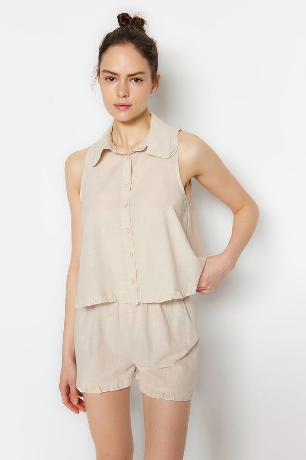 Trendyol Trendyol Pajama Set - Beige - Plain