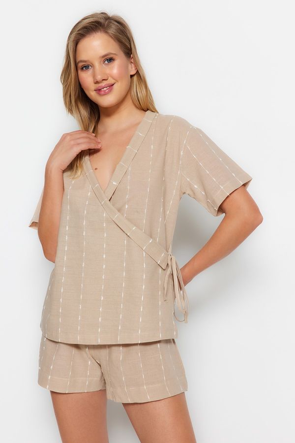 Trendyol Trendyol Pajama Set - Beige - Striped