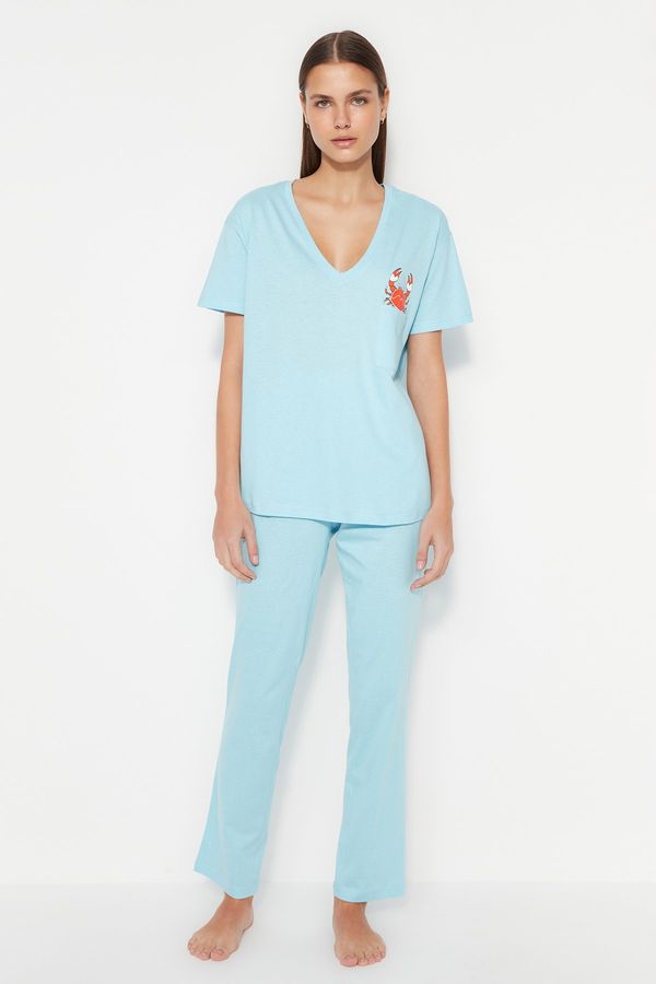 Trendyol Trendyol Pajama Set - Blue - Graphic