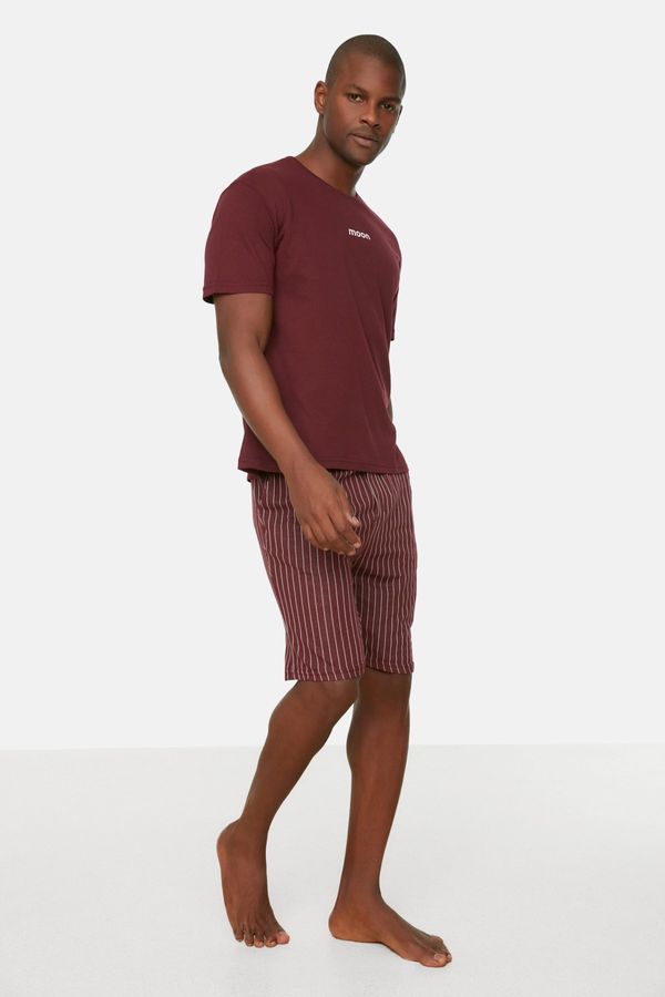 Trendyol Trendyol Pajama Set - Burgundy - Striped