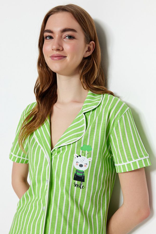 Trendyol Trendyol Pajama Set - Green - Striped