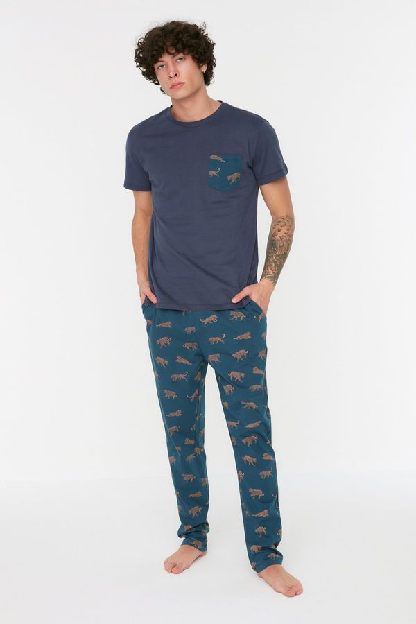 Trendyol Trendyol Pajama Set - Navy blue - Animal print