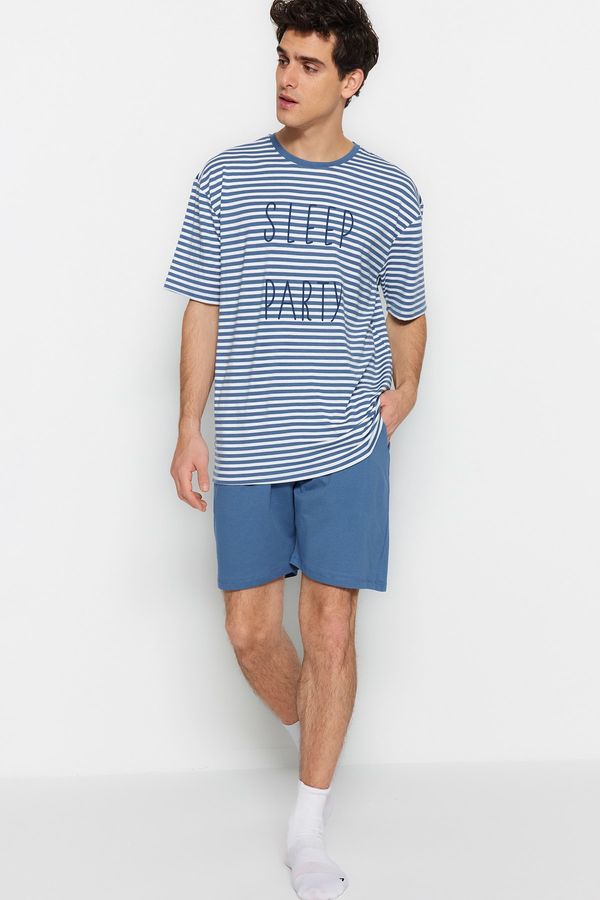 Trendyol Trendyol Pajama Set - Navy blue - Striped