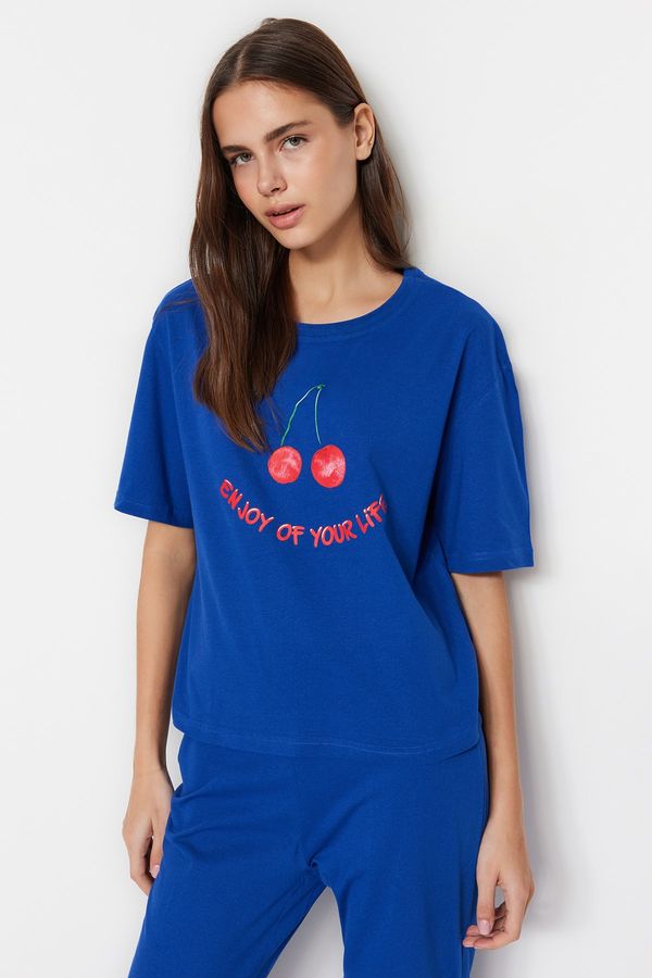Trendyol Trendyol Pajama Set - Navy blue - With Slogan