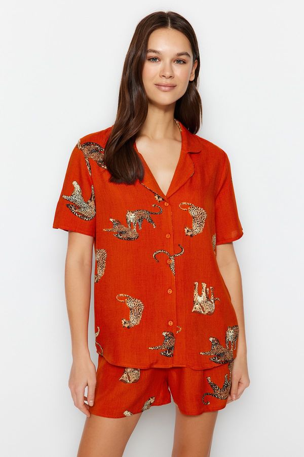 Trendyol Trendyol Pajama Set - Orange - Animal print