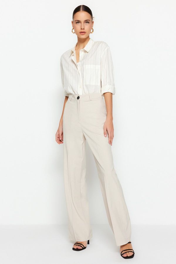 Trendyol Trendyol Pants - Beige - Wide leg