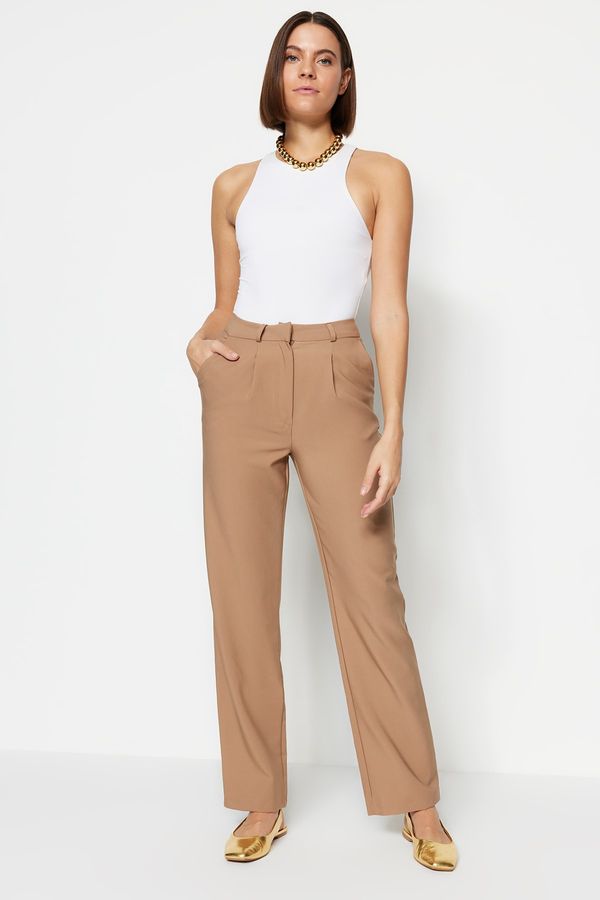 Trendyol Trendyol Pants - Beige - Wide leg