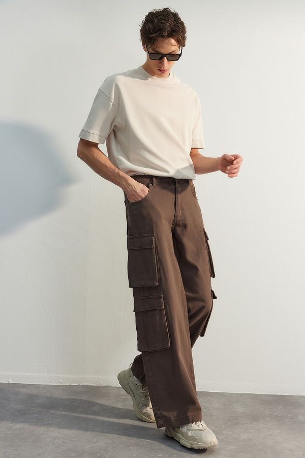 Trendyol Trendyol Pants - Brown - Wide leg