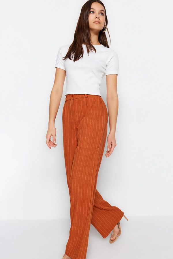 Trendyol Trendyol Pants - Brown - Wide leg