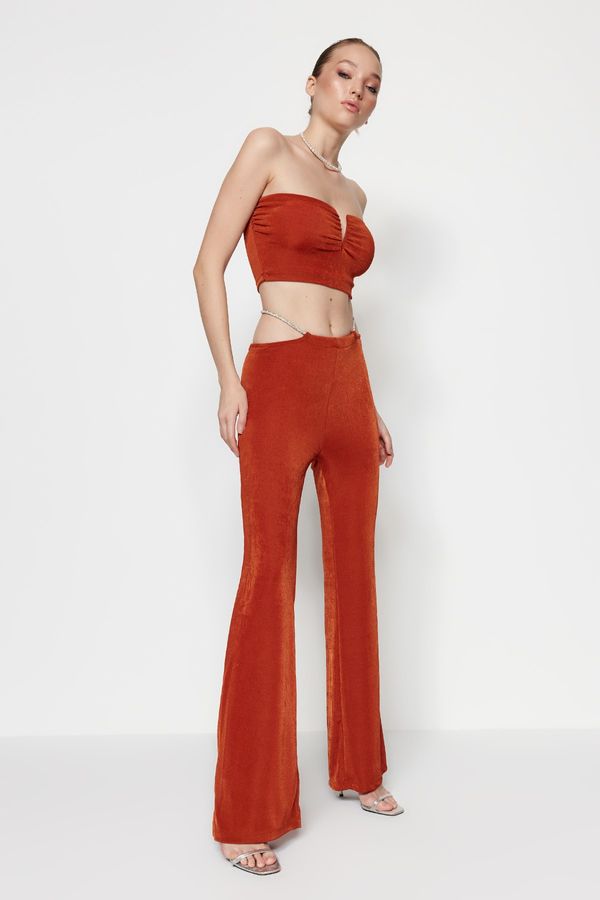 Trendyol Trendyol Pants - Brown - Wide leg