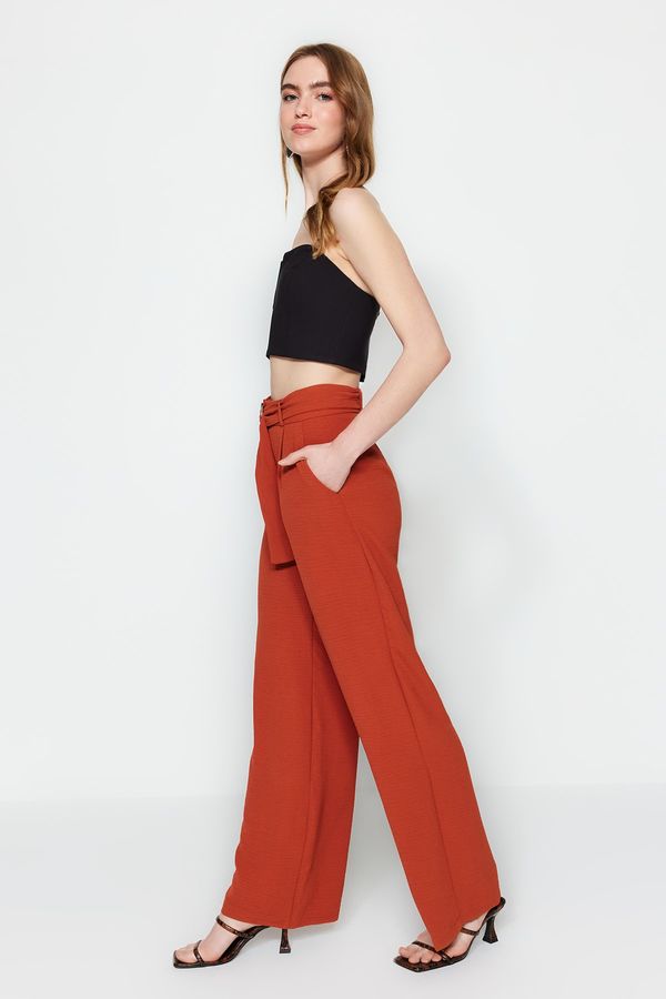 Trendyol Trendyol Pants - Brown - Wide leg